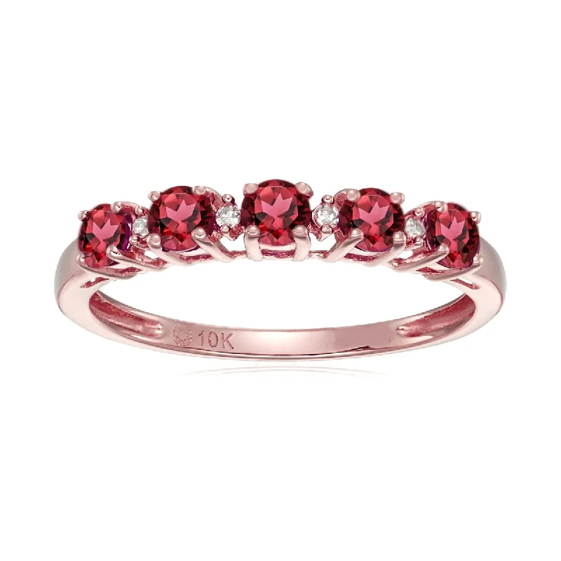 10K Gold Pink Tourmaline and Diamond Ring