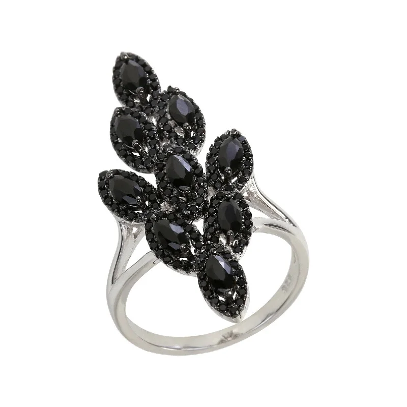 925 Sterling Silver Black Spinel Ring