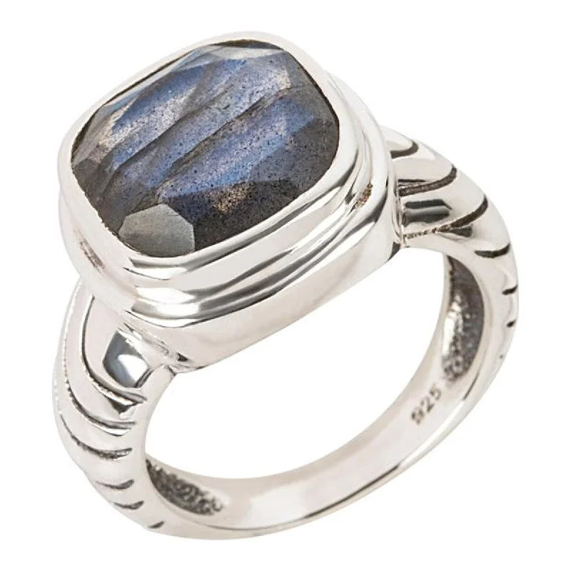 925 Sterling Silver Labradorite Solitaire Ring