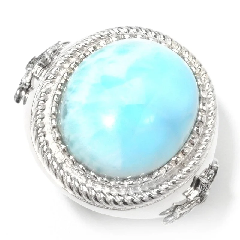 925 Sterling Silver Larimar Cocktail Ring