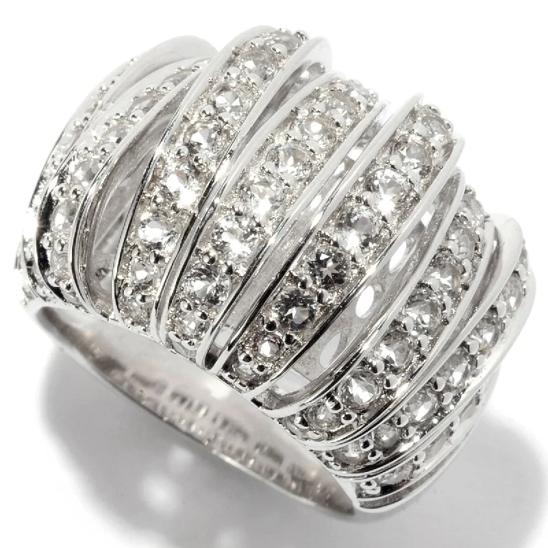 925 Sterling Silver White Topaz Band Ring