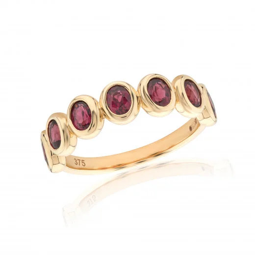 9ct Yellow Gold Rhodolite Garnet Ring