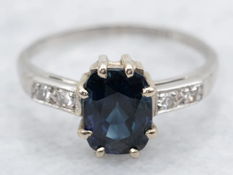 Benchmark Quality Sapphire and Retro Era Platinum Ring