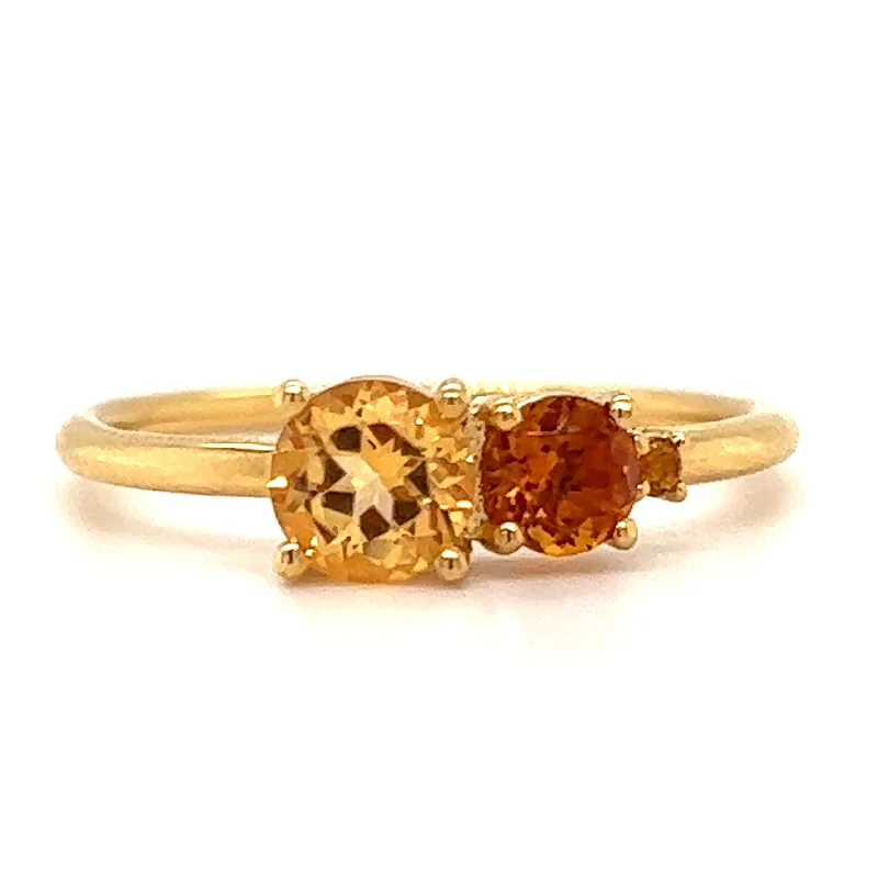 Earth Grown Citrine & Honey Yellow Topaz 18ct Gold Ring