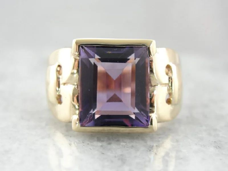 Classically Refined Yet Bold Amethyst Ring for Him or Her