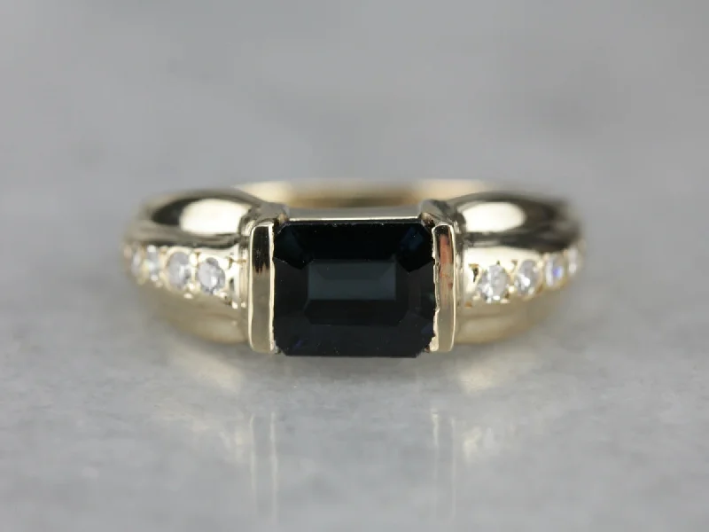 Modern Sapphire Right Hand Ring