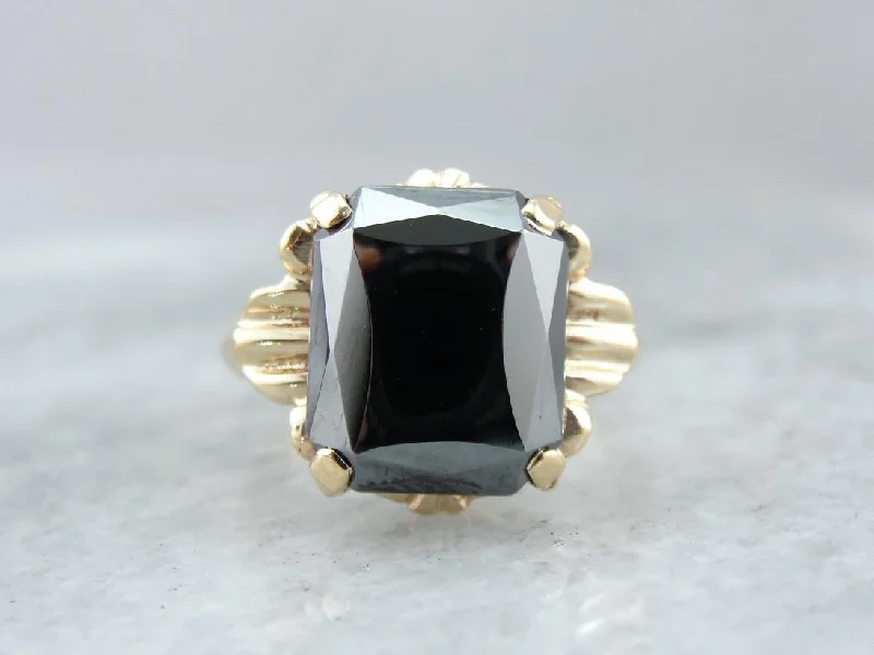 Sleek Retro Era Hematite Ring