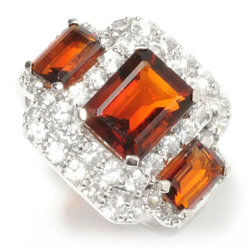 Sterling Silver 5ct Madeira Citrine Ring