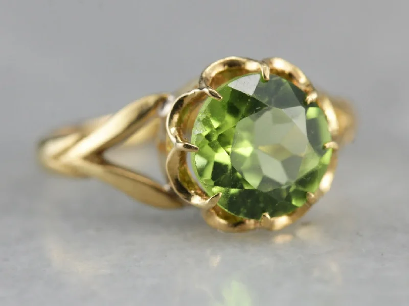 Vintage Peridot Solitaire Ring