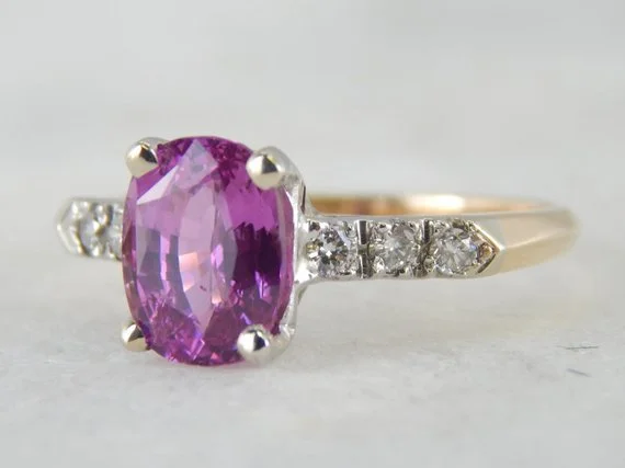 Vintage Pink Ceylon Sapphire Ring