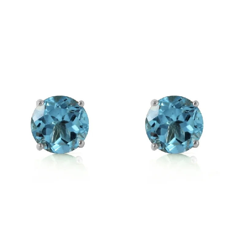 0.95 Carat 14K Solid White Gold Welcome Light Blue Topaz Earrings