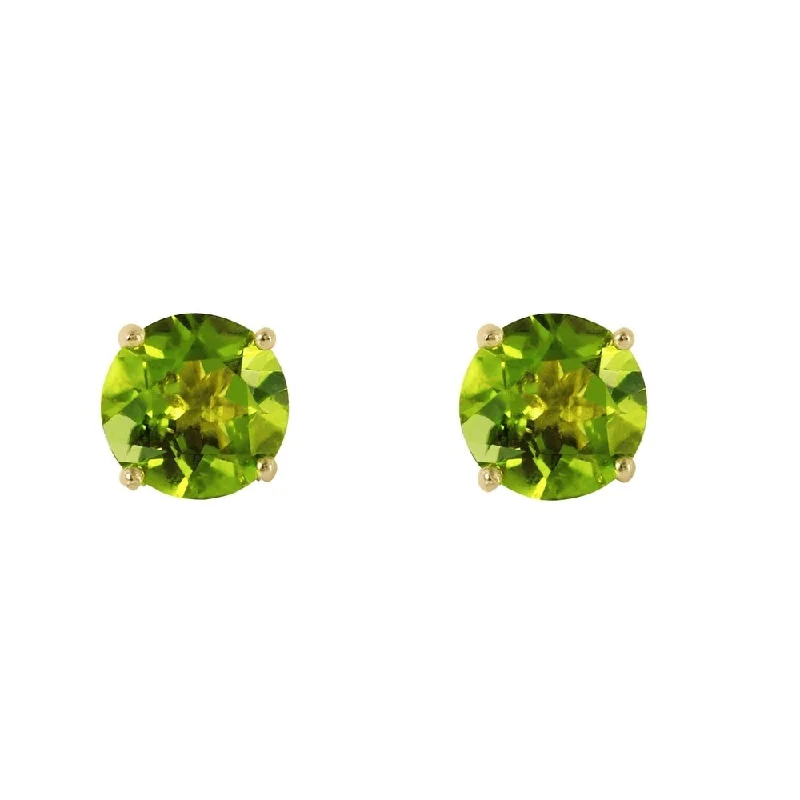 0.95 CTW 14K Solid Gold Fire And Determination Peridot Earrings