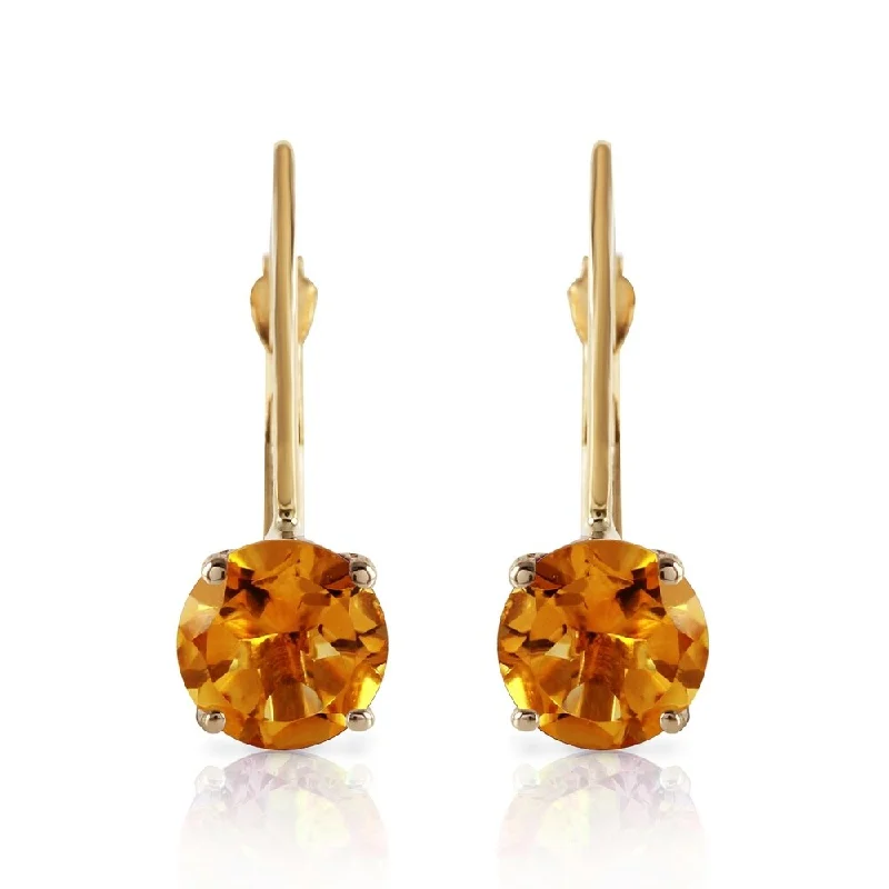 1.2 Carat 14K Solid Gold Iris Citrine Earrings