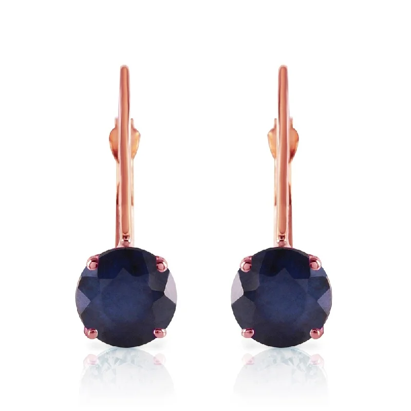 1.2 CTW 14K Solid Rose Gold Solitaire Sapphire Earrings