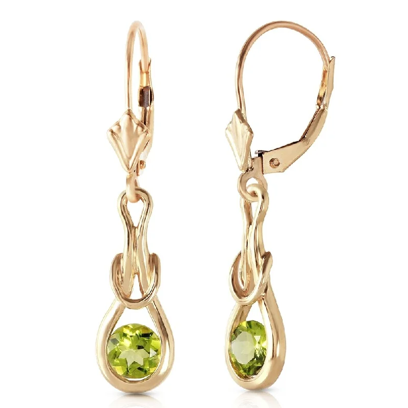 1.3 Carat 14K Solid Gold Elysian Peridot Earrings