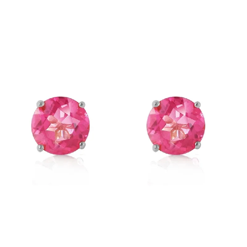 1.3 Carat 14K Solid White Gold Seek Respect Pink Topaz Earrings