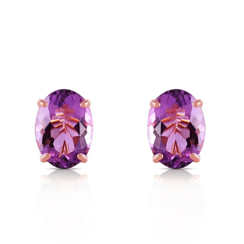 1.8 Carat 14K Solid Rose Gold Panache Amethyst Stud Earrings