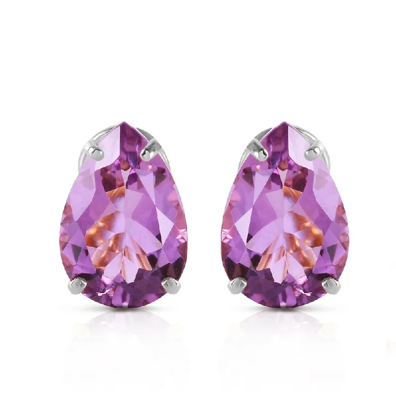 10 CTW 14K Solid White Gold Respect Amethyst Earrings