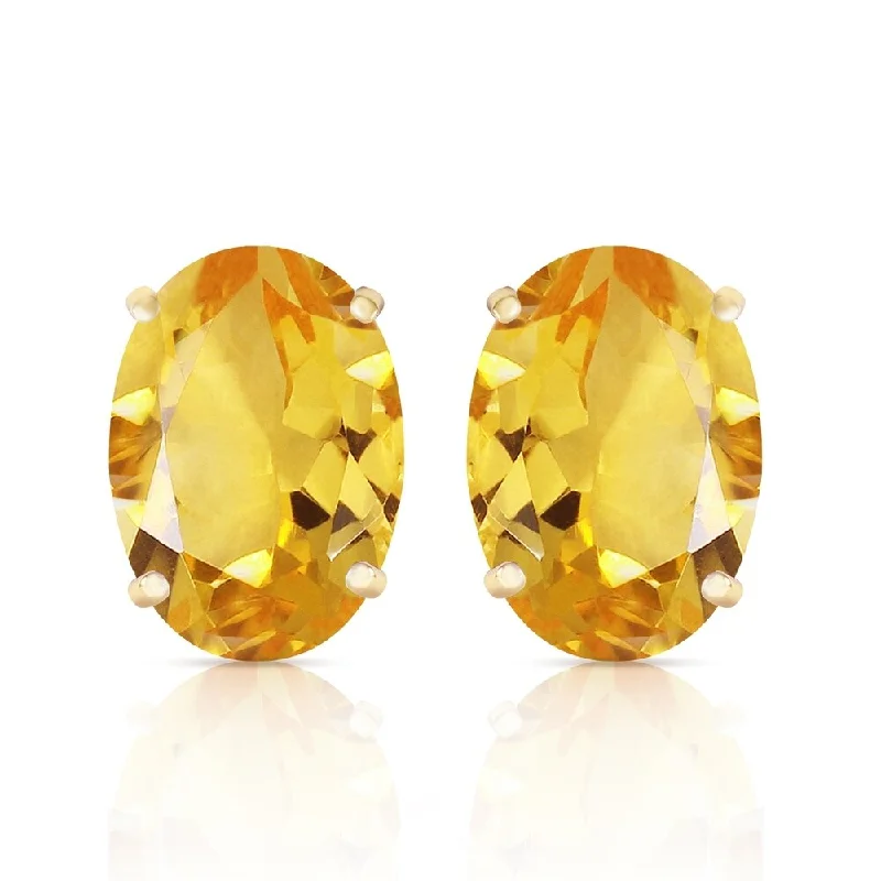 13 Carat 14K Solid Gold French Clips Earrings Natural Citrine