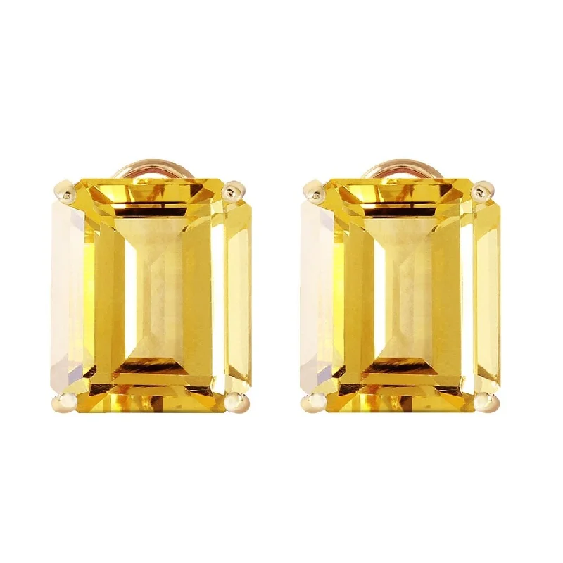 13 CTW 14K Solid Gold Distinction Citrine Earrings