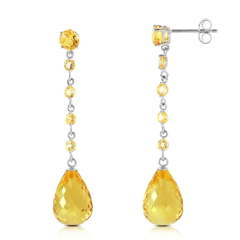 23 CTW 14K Solid Gold I Come In Peace Citrine Earrings