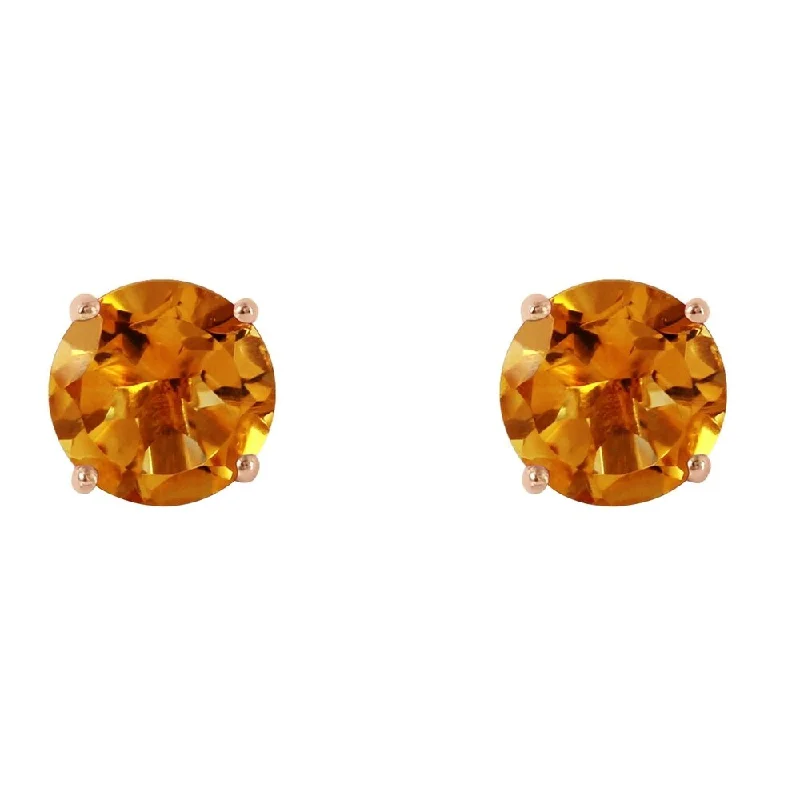 3.1 Carat 14K Solid Rose Gold Anna Citrine Stud Earrings