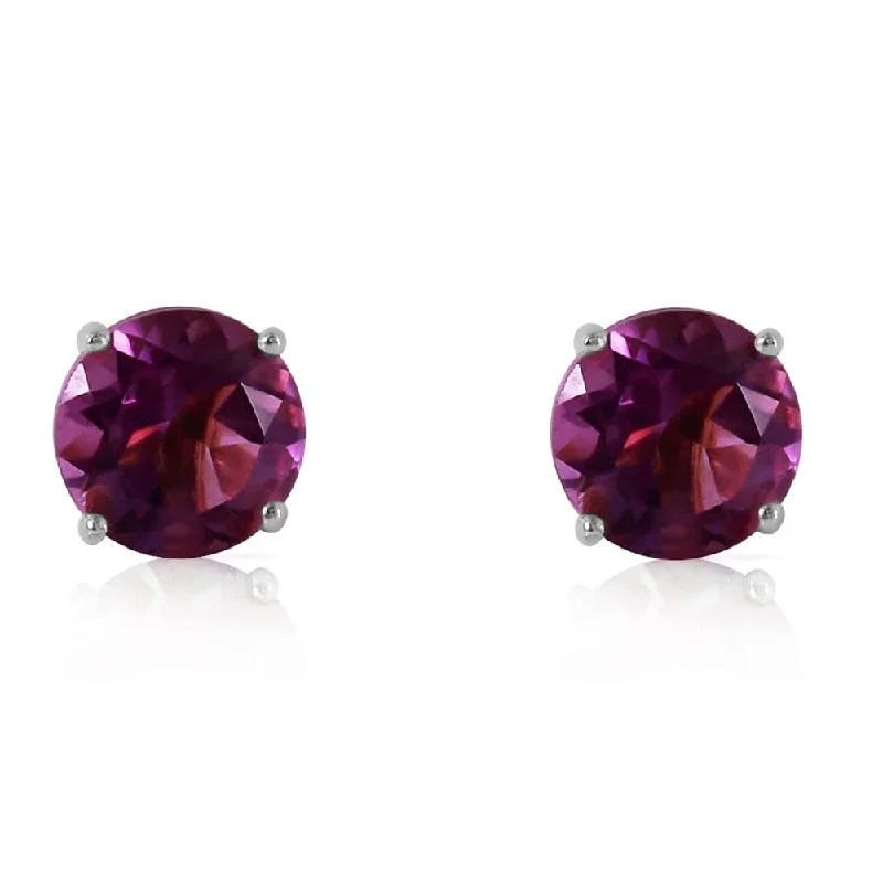 3.1 Carat 14K Solid White Gold Embrace Radiance Amethyst Earrings