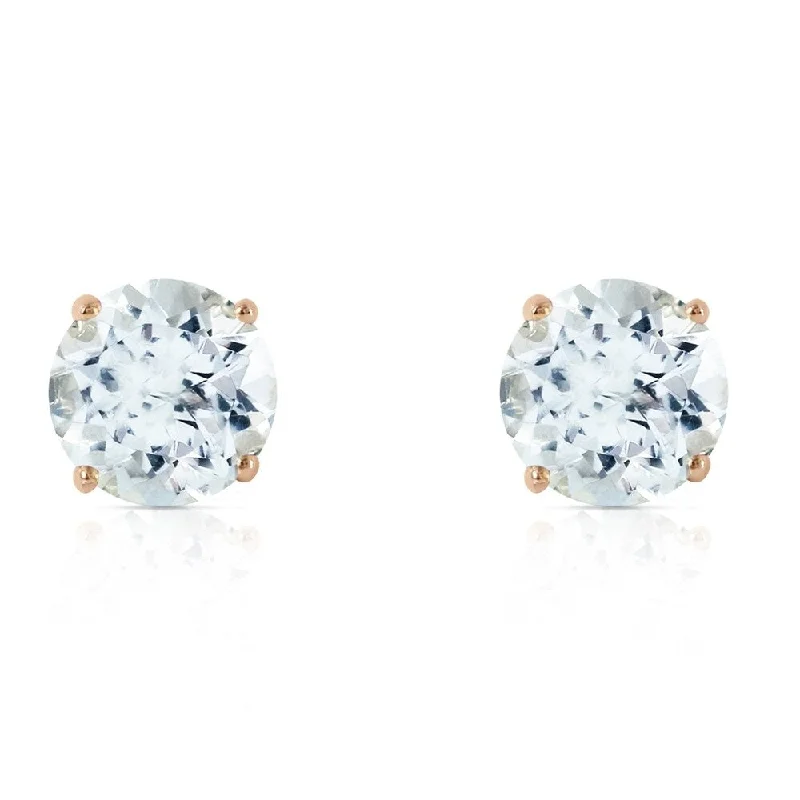 3.1 CTW 14K Solid Gold Anchors Away Aquamarine Earrings