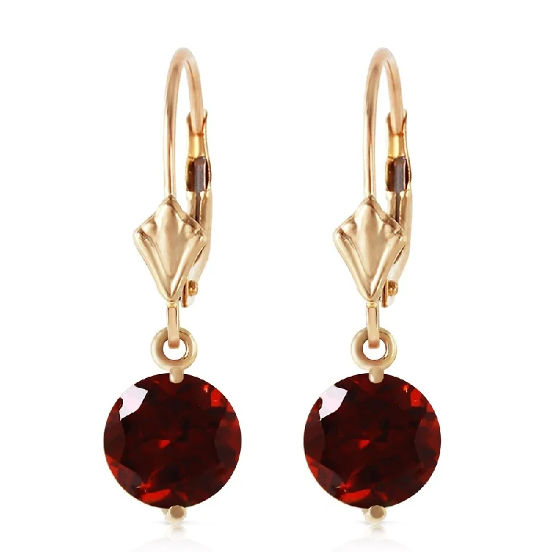 3.1 CTW 14K Solid Gold Prettygirl Garnet Earrings