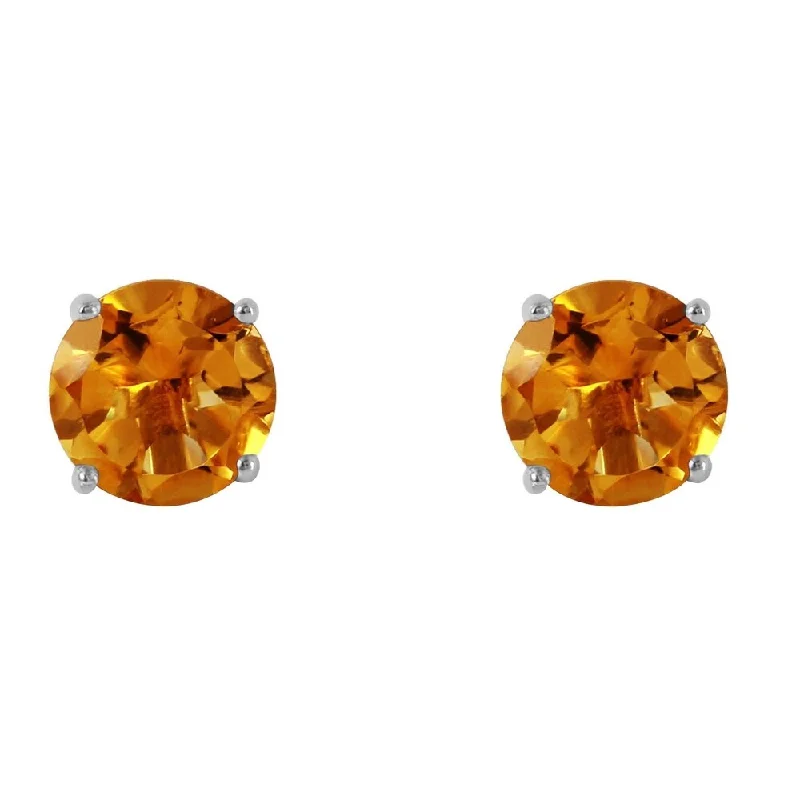 3.1 CTW 14K Solid White Gold Vous Le Charme Citrine Earrings