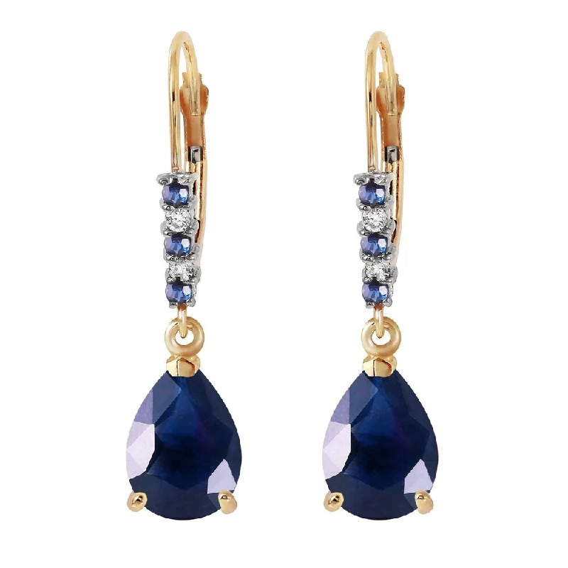 3.18 Carat 14K Solid Gold Longevity Sapphire Diamond Earrings