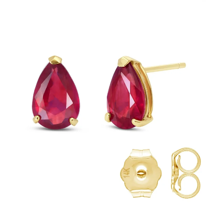 3.5 Carat 14K Solid Gold I Kept Thinking Ruby Earrings