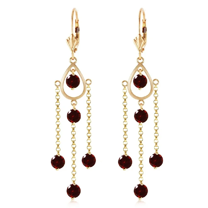 3 CTW 14K Solid Gold Gilded Age Garnet Earrings