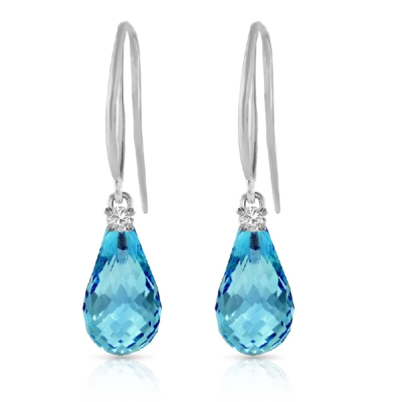 4.6 Carat 14K Solid White Gold Lose Yourself Blue Topaz Diamond Earrings