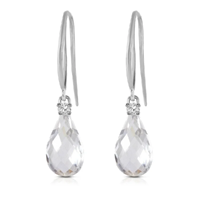 4.6 Carat 14K Solid White Gold Revel In It White Topaz Diamond Earrings