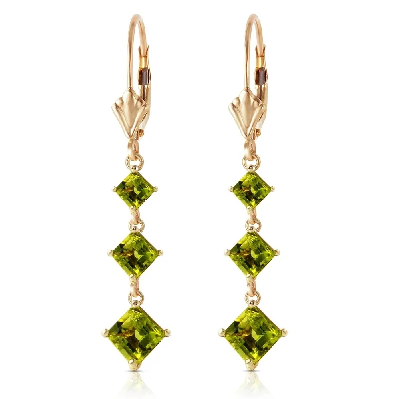 4.79 Carat 14K Solid Gold Chandelier Earrings Peridot