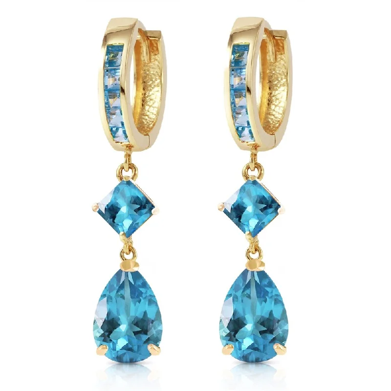 5.62 CTW 14K Solid Gold Temptation Blue Topaz Earrings