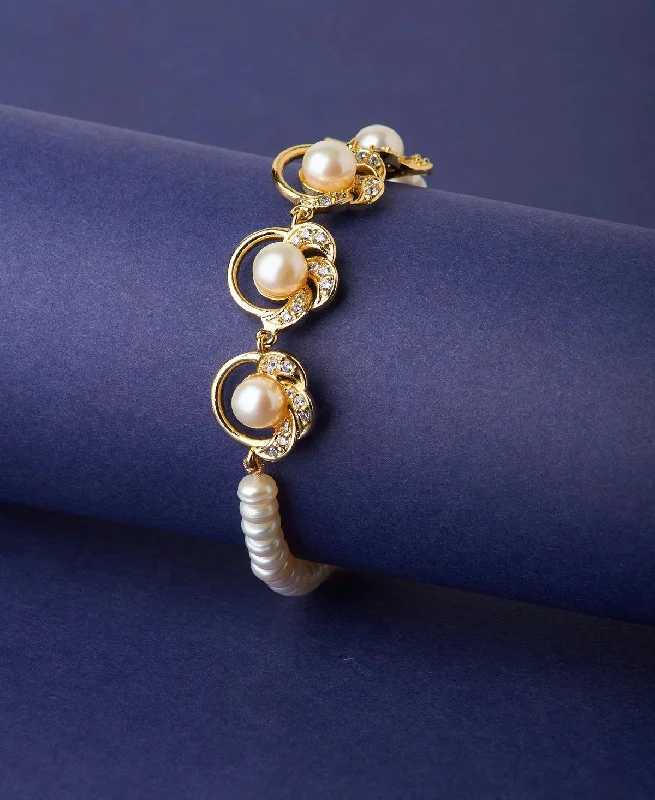 Floral Real Pearl Bracelet