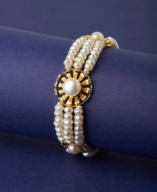 Floral Real Pearl Bracelet