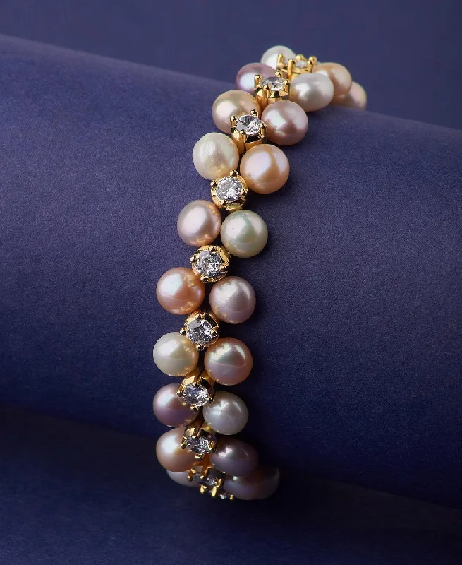 Gorgeous Rhodium Pearl Bracelet