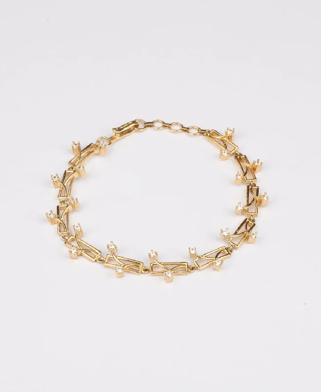 Ritzy  Stone Studded Gold Bracelet