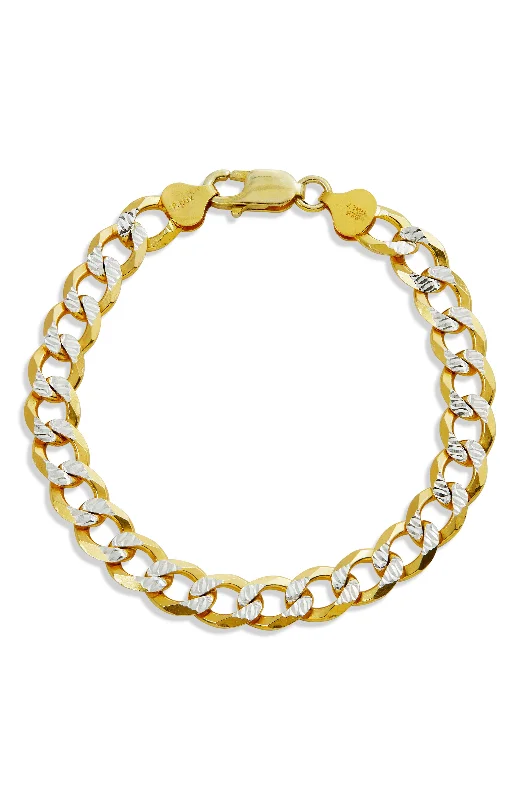 18K GOLD VERMEIL DIAMOND CUT BRACELET 7"