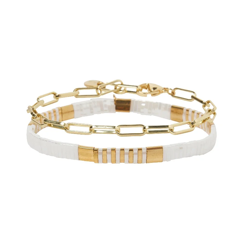 Aria Bracelet Stack - Coconut