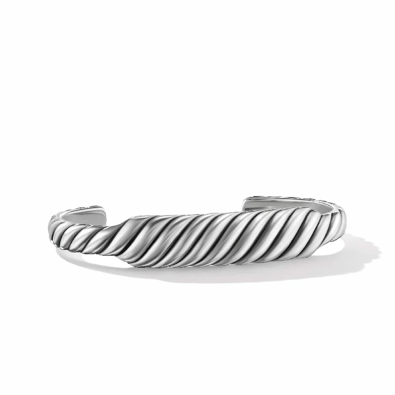 Sculpted Cable Contour Bracelet in Sterling Silver