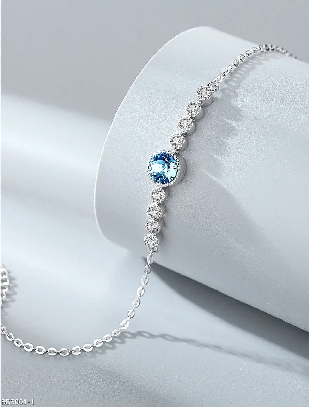 Crystal ocean heart bracelet