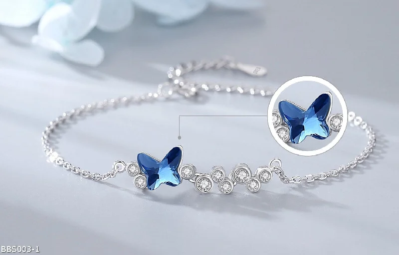 Butterfly crystal element  bracelet