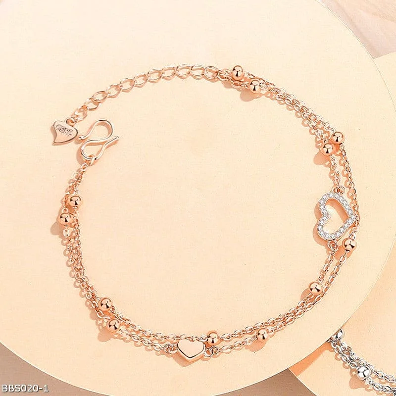 Double layer heart bracelet