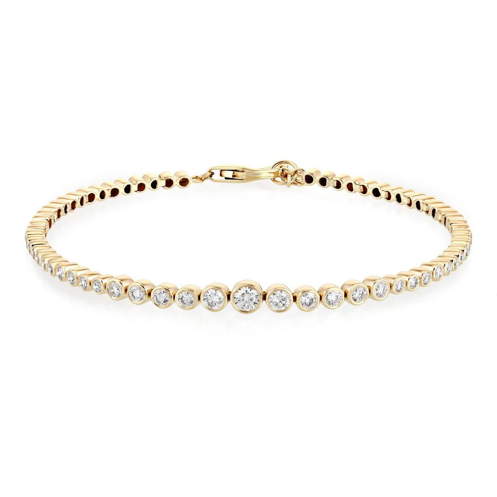 Bezel Set Graduated Diamond Bracelet