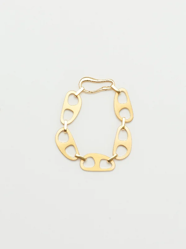 Gold Brushed Tab Bracelet