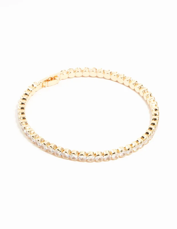 Gold Cubic Zirconia Tennis Bracelet